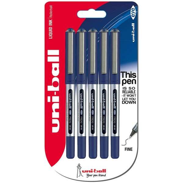 Uni-ball Eye Micro pen Blue wallet of 5