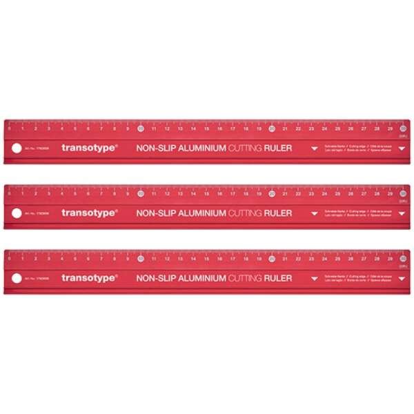 TRANSOTYPE - NON SLIP ALUMINIUM CUTTING RULER -30 X 3.5 CM - Image 2