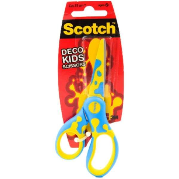 Scotch Kids Scissors 1641. 5.5 in (13cm). Yellow and Green color. 1 scissor/card.