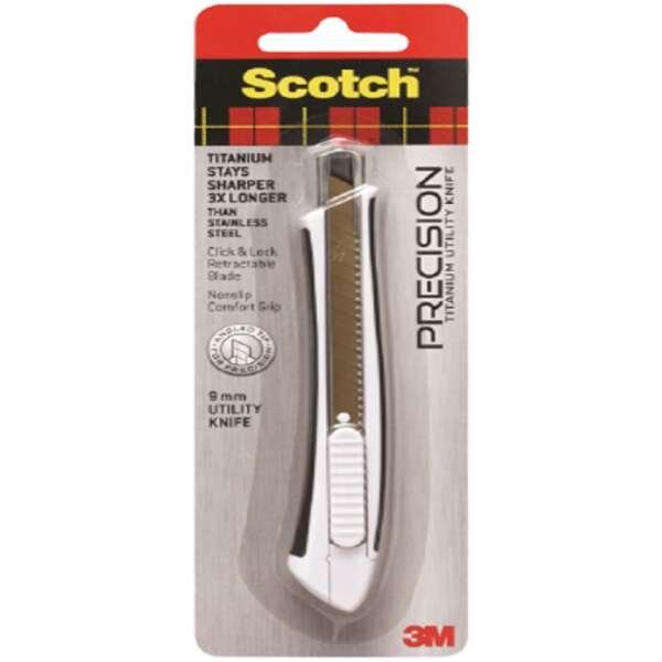 Scotch Titanium Utility Knife TI-KS. Precision Knife of 9mm blade, 1 knife/pack