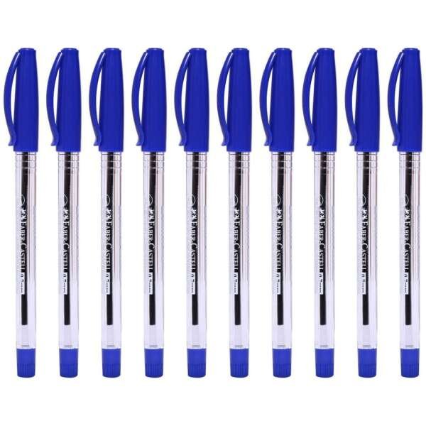 FABER-CASTELL Ball Point Pen 0.7mm Blister of 10 Blue pc