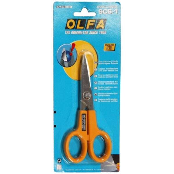 Olfa Utility Serrated Edge Scissor Anti Slip Small OL-SCS-1 - Image 2