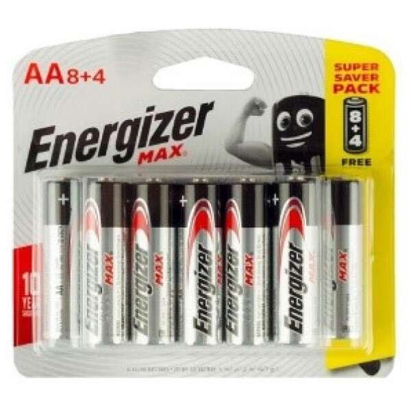 Energizer Max AA BatteryPack of 8+4