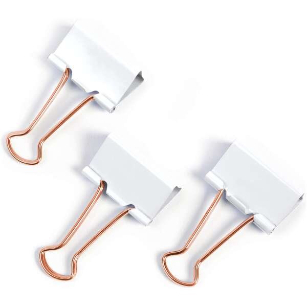Rapesco - Binder Clips 19 MM White / Rose Gold
Box of 12