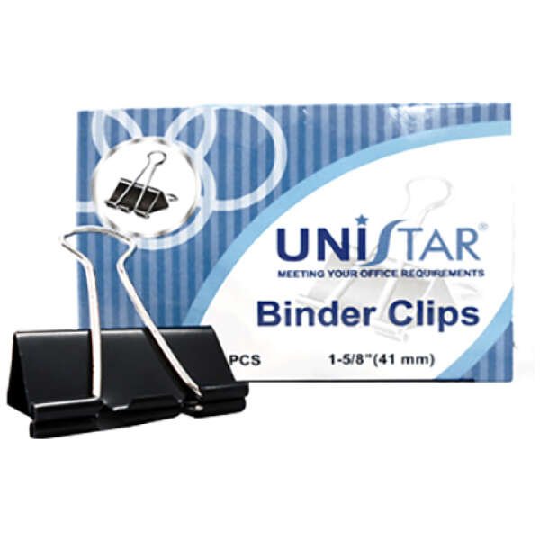 Unistar - Binder Clips 41 MM 
Box of 12